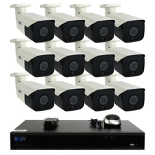 8MP 2160p @30fps 4K IP 4X Motorized Zoom Bullet PoE Security System - 12 Cameras