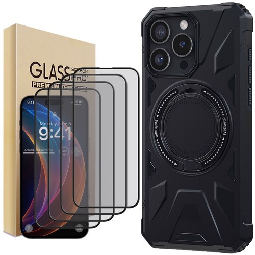 For iPhone 14/Plus/Pro/Pro Max Case Magnetic Ring Stand Cover / Screen Protector - Picture 17 of 28