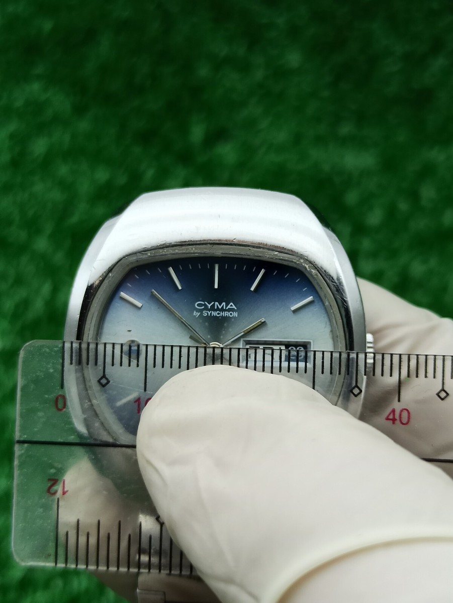 ORIGINAL CYMA By SYNCHRON NAVYSTAR TV WATCH AUTOMATIC BLUE MEN