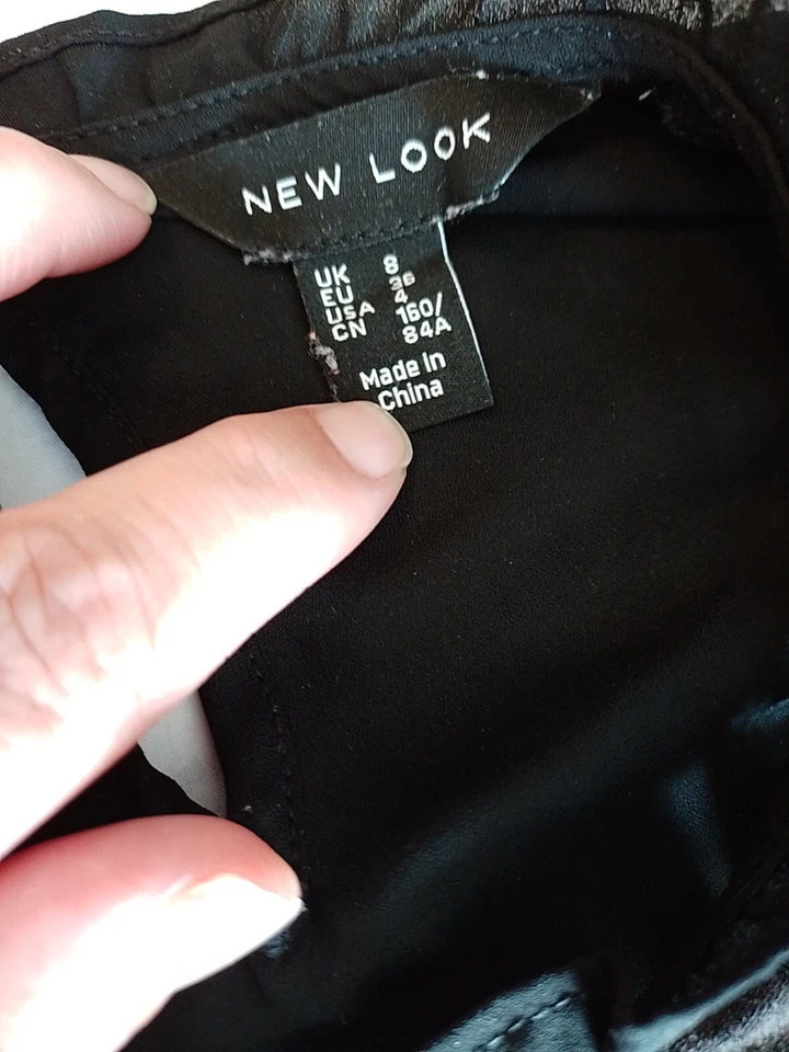 Ladies Top New Look Size 8 Lace Front Black 19585 - Image 4 of 4