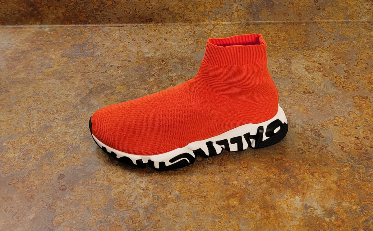 Balenciaga Men's Speed Lite Graffiti Sock Sneakers