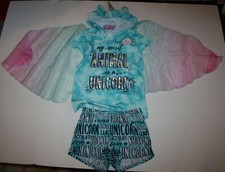 NEW Justice Girls 12 Plus PJ's Spirit Animal Unicorn Removable Wings Pajamas Set