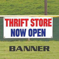 Thrift Store Now Open Vinyl Banner Advertise Display Outdoor Printed Flag Banner