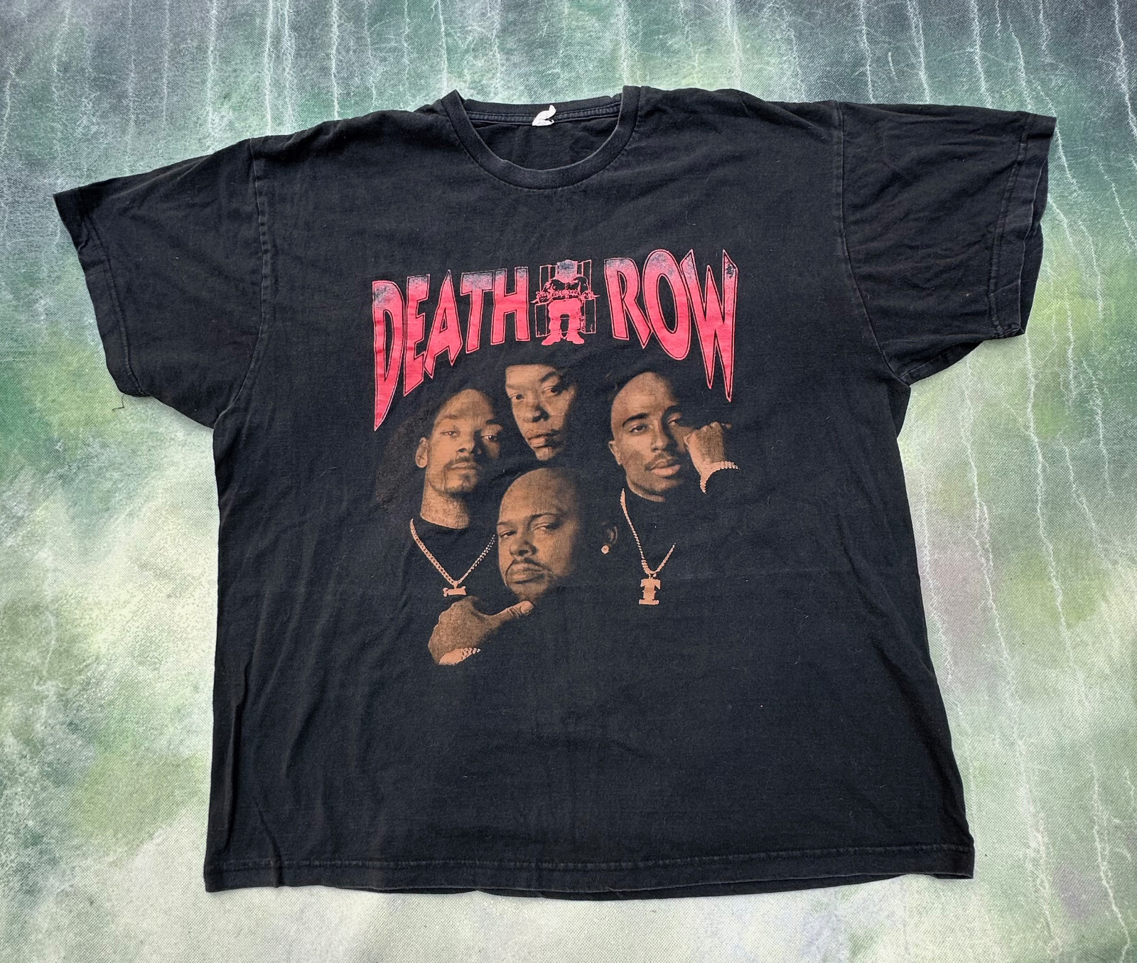 FILA T shirt uomo vintage Death Row Records (Tupac Snoop Dogg Dr Dre Suge) taglia 2XL