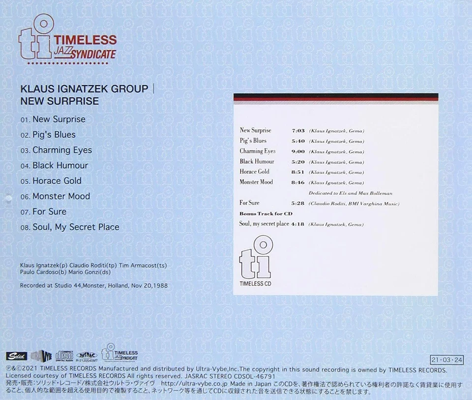 KLAUS IGNATZEK группы новый сюрприз Японии компакт-диск - Бесплатная доставка - США продавец - Изображение 2 из 2