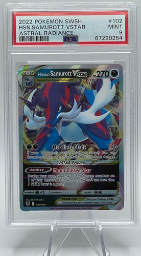 2022 POKEMON SWORD & SHIELD ASTRAL RADIANCE #102 HSN.SAMUROTT VSTAR PSA 9 MINT