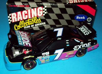Geoff Bodine 1995 Exide Batteries #7 Ford Thunderbird 1/24 NASCAR Diecast BWB