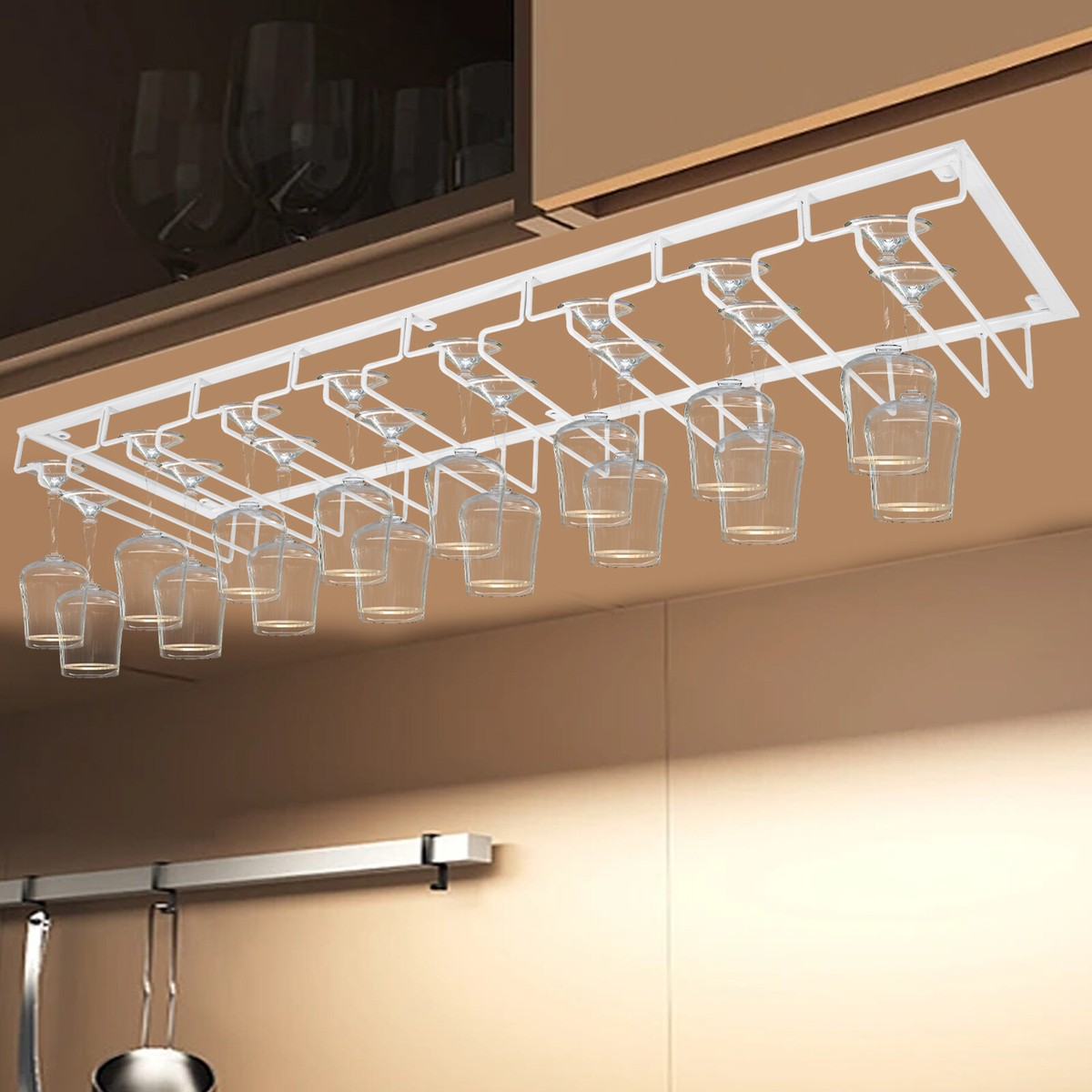 Under Cabinet Shelf Wine Cup Storage Wine Glass Holder Hanging