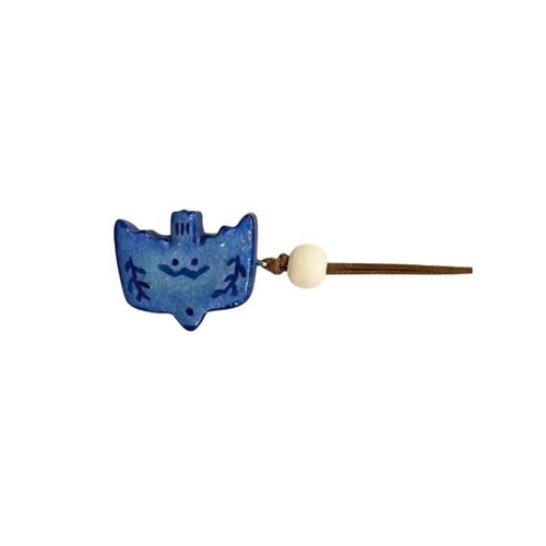 Vintage Ceramic Blue Bird Pendant Necklace With Leather Rope And Anti vendre Allergic *