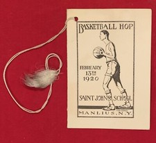1920 Saint John's School Manlius New York Basketball Hop Program Antique Old