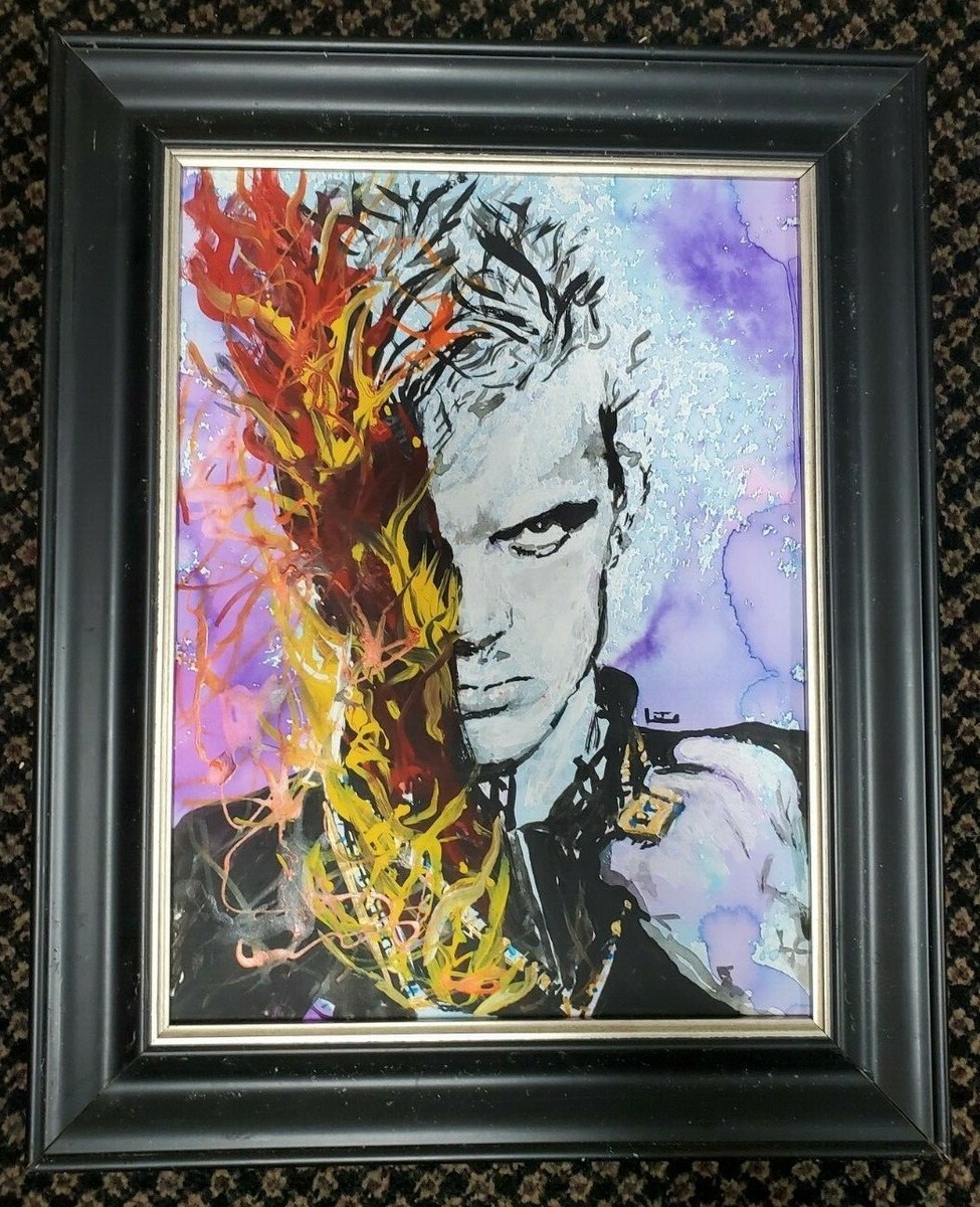 画材 aoi oil painter Billy idol Hand Painted Original Oil ink Painting by L.J