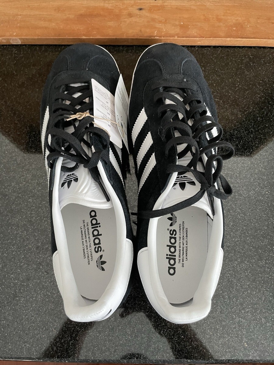 Adidas Mens Gazelle Shoes Black White Gold Mt Sneakers Mens Size 10.5 | eBay