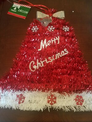 Merry Christmas Hat Hanging House Decor 11.42in x 11.42 in-RARE-BRAND NEW-SHIP24
