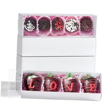 TEMLQPACK Bakery Packaging Supplies:Pack Chocolate Covered Strawberry 12 White