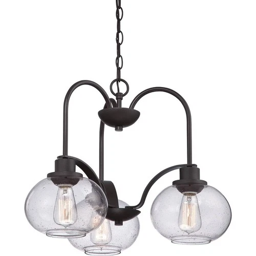 Trilogy - 3 Light Steel Dinette Chandelier - 16.5 Inches high-Brushed Nickel - Picture 6 of 9