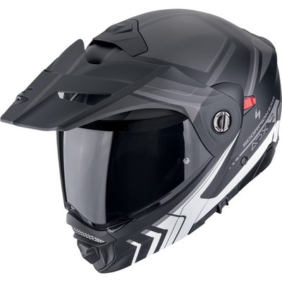 Motorcycle Helmet L - Scorpion ADX 2 Lewis Flip-Up Helmet - Black-Silver Matte