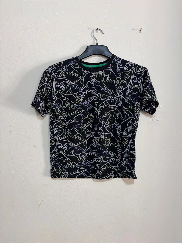 Nutmeg Black Dinosaur Print T-Shirt Age 11–12 Years 2965