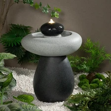 24.02" H Outdoor Water Fountain Made with Eco-Friendly Recyclable Materials, ...