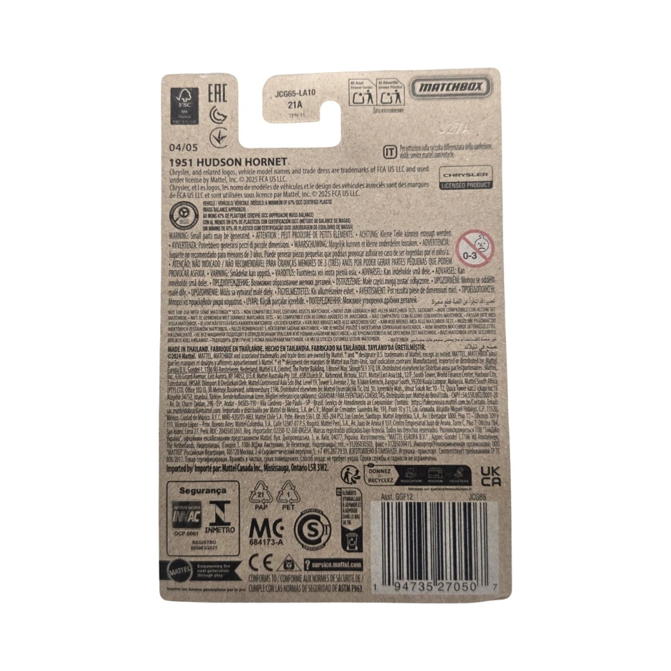 2025 Matchbox 1951 Hudson Hornet #4 Black LOCAL CRUISERS - Image 2 of 2