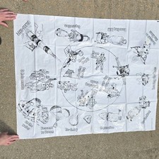Vintage Space Shuttle Astronaut Coloring Tablecloth 36 x 44" Plastic