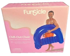 New Swimming Pool Chair Float New Funsicle Midnight Blue Inflatable Drink Holder