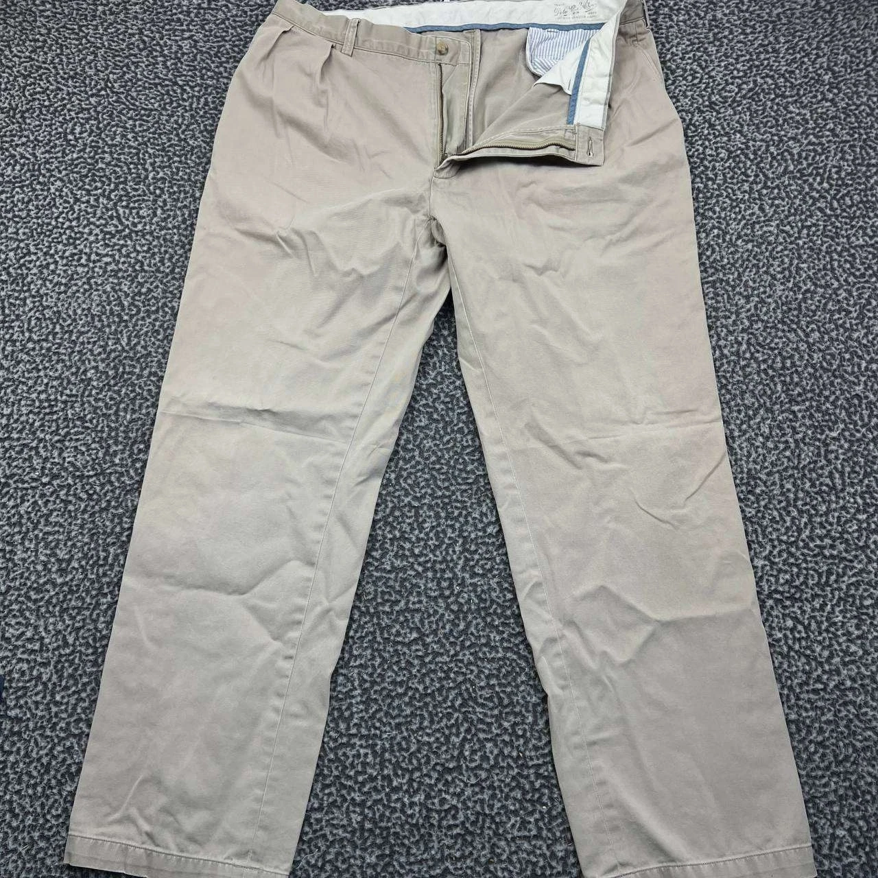 Polo Ralph Lauren Mens Classic Fit Pleated Chino Pants Khaki Tan 38x32 Cotton