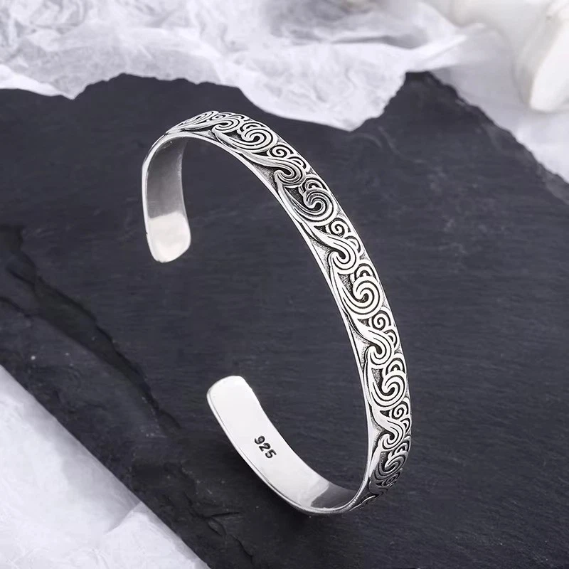 sterling silver wave bangle products for sale | eBay UK