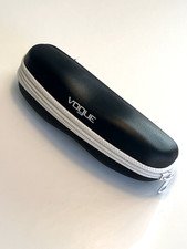 Vogue Eyewear Black Zippered Semi-Hard Glasses Case Sunglasses Clamshell Shell