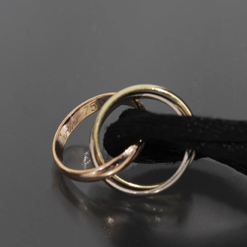 Pulsera Cartier Trinidad Cordón Algodón K18 Recién Pulido Brazalete Ajustable 6398A Foto 3 de 4