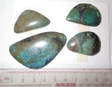 Turquoise Stone Flat Free Form Cabochon 183 Carat 4 pieces 36.6 gram Lot A