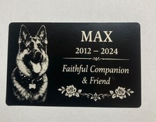 Personalised Pet Memorial Plaque Custom Photo Engraved Aluminium Dog Cat Horse