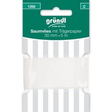 Gründl Saumvlies mit Trägerpapier 30 mm x 5 m weiß  Kurzwaren