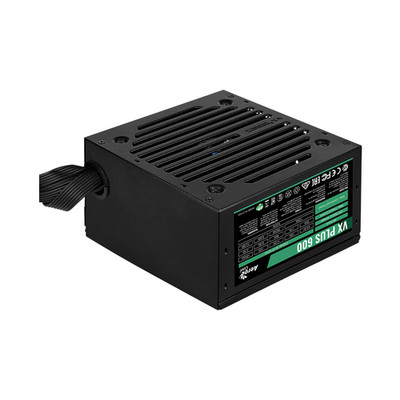 Aerocool VX PLUS 600W PSU - ATX 24 PIN; 1x 4+4PIN CPU; 3x SATA; 3x PATA; 1x PCIe