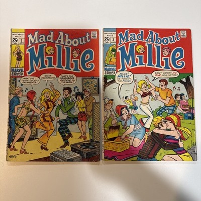 Mad About Millie #1 & #3 Comic Marvel 1969 Stan Goldberg Silver Age 4.5-5.0