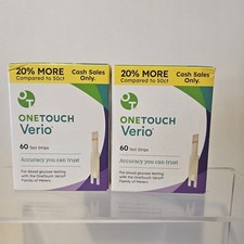 OneTouch Verio Blood Glucose Test Strips 120 Total Ct Exp 05/2027 Lot of 2