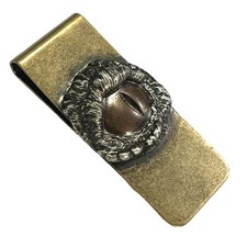 Snake Eye Brass Money Clip - Distress Minimalist Pocket Metal Wallet Cash Cli...