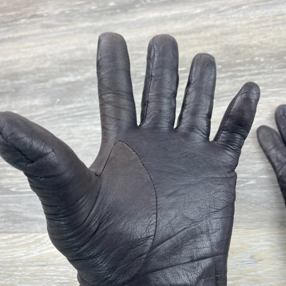 FOWNES Brown Genuine Leather Women's Dress Winter Gloves Size 8.5 - Image 4 of 4