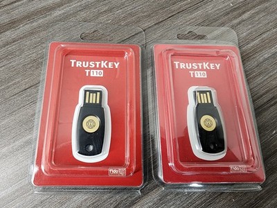 Lot of 2 FIDO Security Key TrustKey T110 U2F Two Factor Authentication USB Key