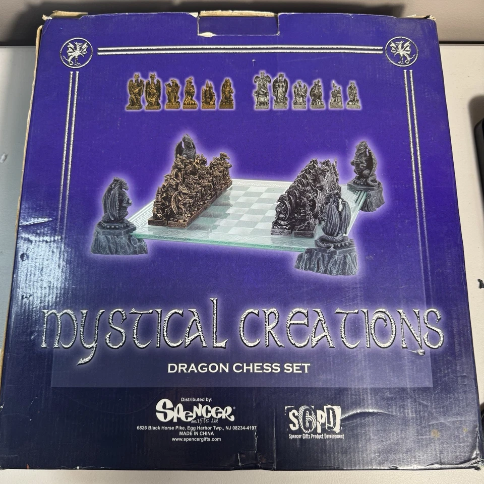 Mystical Creations Dragon Chess Set Battle of the Dragon Realms Glass Mythical - Image 3 of 4