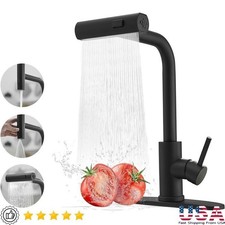 Pull Down Kitchen Faucet 360  Swivel Spout Single Handle Sprayer Stainless Steel