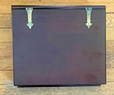 The Bombay Company Mahogany Memory Keepsake Box Brass Plate  Hinges 1991 NIB