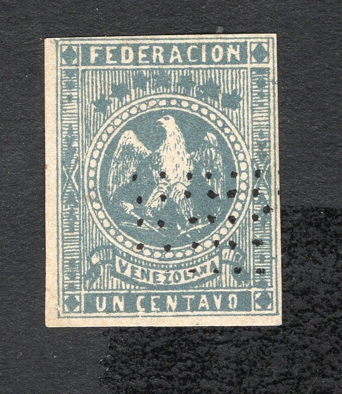 Venezuela 1863 stamp Mi#8 used CV=650$