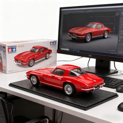1:32 Chevrolet Corvette C2 Alloy Diecast Pullback Toy Car Model Gift For Kids