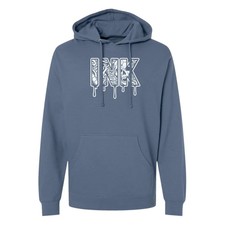NEW InkAddict UNISEX BLEEDING INK Hoodie STORM BLUE SMALL-3XLARGE MADE IN USA