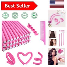 Flexible Curling Rods Set - 31PC Foam Rollers & Rat Tail Comb for Perfect Curls