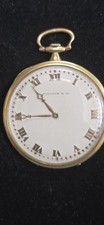 Touchen and Co Pocket Watch 19 Jewel 18K Gold and Platinum Back Not Running