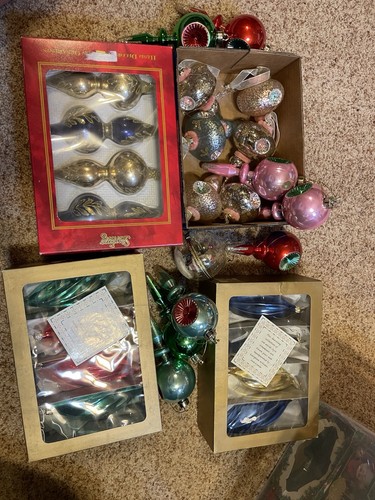 Konvolut Vintage und neuer Weihnachtsschmuck aus Glas