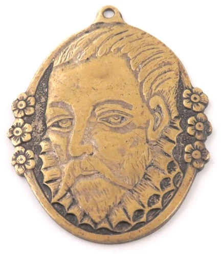 c. 1900 - ANTIQUE DON QUIXOTE DE LA MANCHA BRONZE WATCH FOB - CHARM - PENDANT