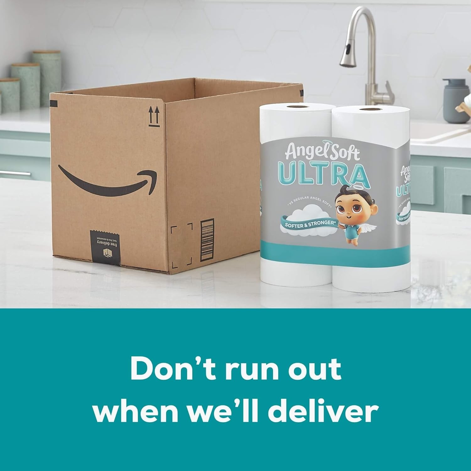 Angel Soft Ultra Toilet Paper, 6 Mega Rolls = 6 (Pack of 1), White 