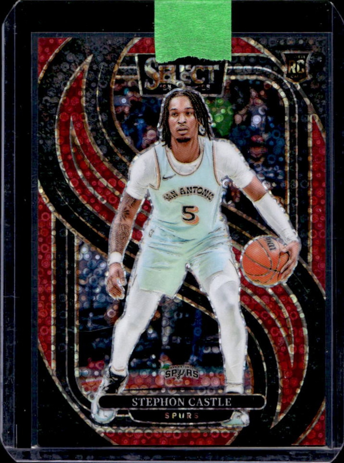 2024-25 Select Stephon Castle Premier Red Disco Prizm RC #33/49 Spurs